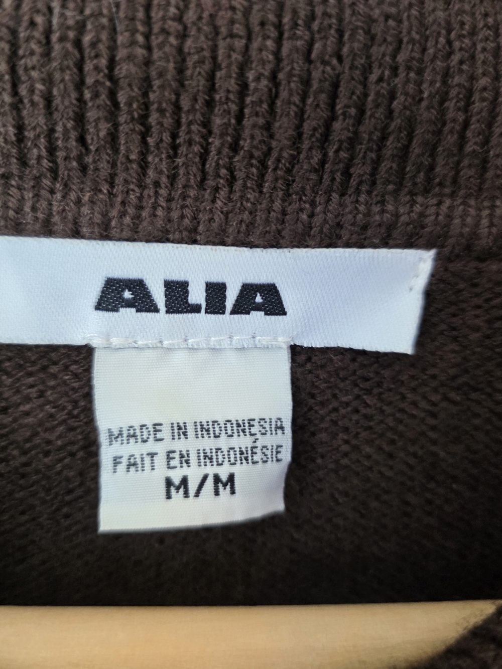 Alia Women’s Medium Patchwork Embroidered Full Zip Cardigan Sweater Brown Beige - Picture 6 of 12
